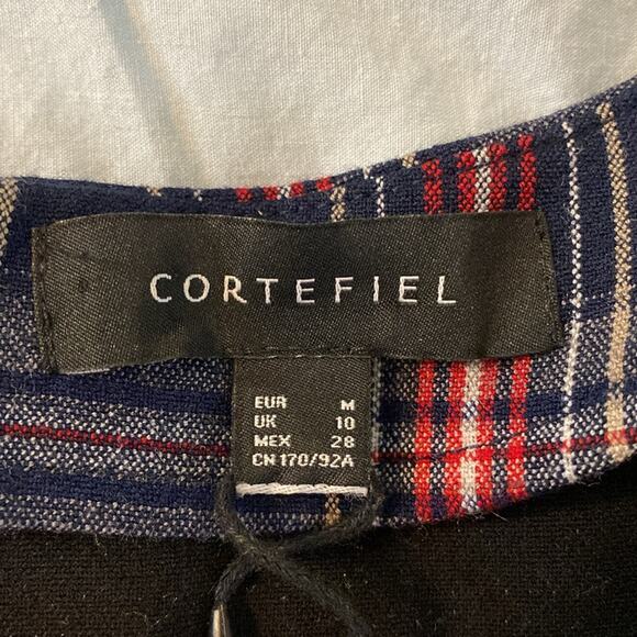 NWT Cortefiel Black Plaid Academia Compression Dress Size Medium - Picture 3 of 10